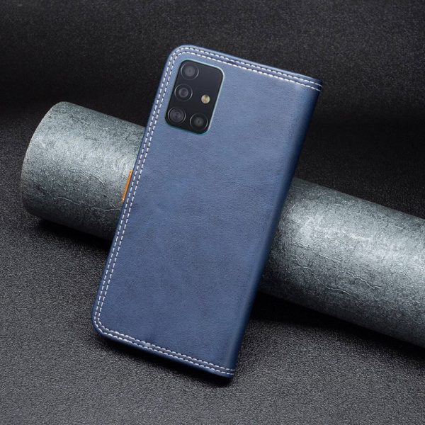 BINFEN two-color leather case for Samsung Galaxy A51 - Blue For Sale