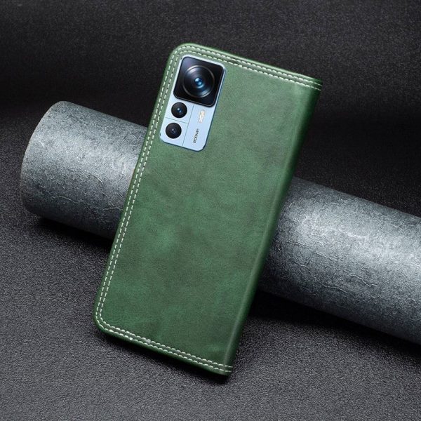 BINFEN two-color leather case for Xiaomi 12T   12T   K50 Ultra - Green Online