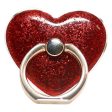 Heart shape glitter smartphone ring holder - Red Cheap