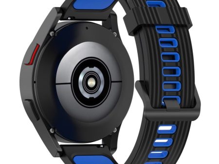 20mm Universal bi-color silicone watch strap - Black   Blue Discount