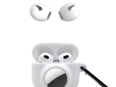 AirPods 3   AirTags silicone case with carabiner and ear caps - White Hot on Sale