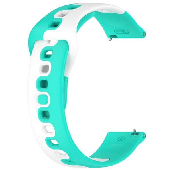 20mm Universal dual color silicone strap - Cyan   White Sale