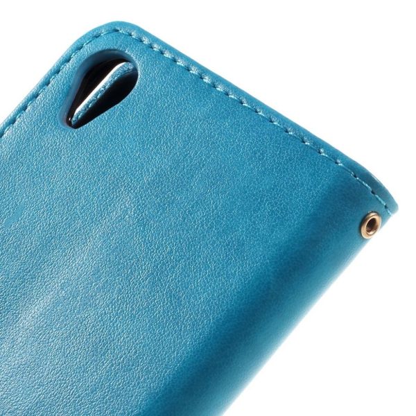 Moberg Sony Xperia X Butterfly Leather Case - Blue Online now