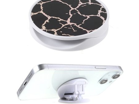 Universal round marble style foldable phone holder - Black Marble For Discount