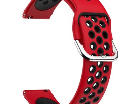 19mm dual color silicone watch strap Haylou   Noise   Willful - Red   Black For Discount