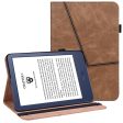 Amazon Kindle Paperwhite 6 (2022) Line Imprinted Case Shockproof Tablet Cover with Card Slots - Brown Discount