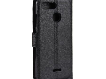 Xiaomi Redmi 6 litchi skin leather flip case - Black Online