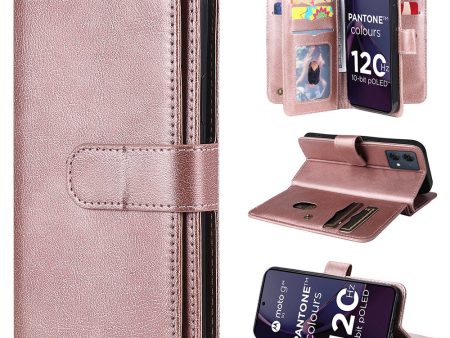 10-slot Motorola Moto G84 wallet case - Pink Hot on Sale