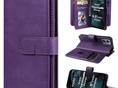 10-slot Motorola Moto G14 wallet case - Purple For Discount