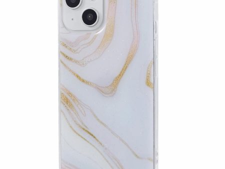 Marble design iPhone 15 cover - White on Sale