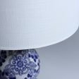 Chloe Oriental Ceramic Table Lamp - Blue and White, Linen Shade, 640mm High, PL0064 Online Sale