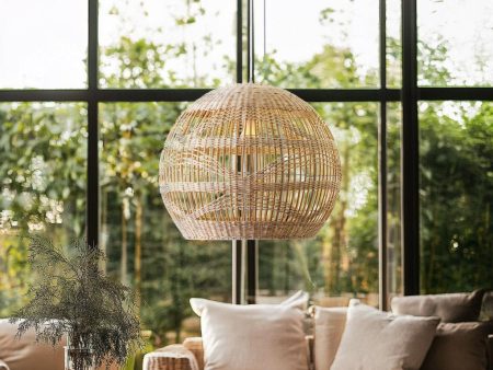 Aria Round Rattan Pendant Light - Natural Wicker, PL0058 on Sale