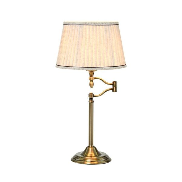 Aaliyah Adjustable Brass Table Lamp - Cream Shade, 560mm High, PL0077 Supply