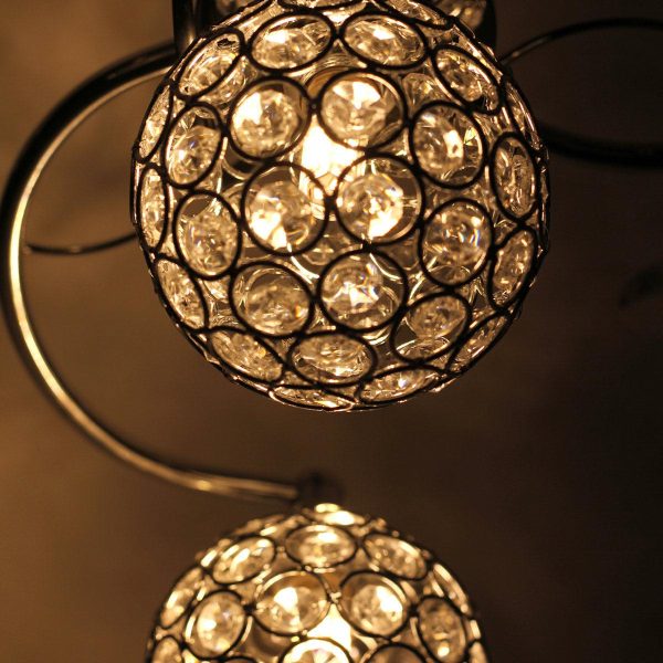 Bella Elegant LED Metal and Crystal Ceiling Light - Chrome, 4 Lights, Dimmable, 310 Lumens PL0069 on Sale