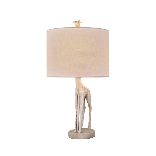 Emilia Giraffe Table Lamp - White, Fabric Shade, 470mm High, PL0066 Online Hot Sale