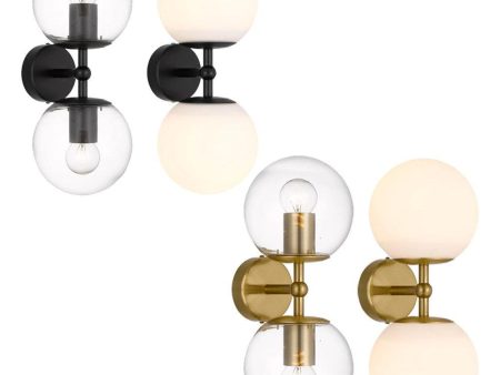 Eterna Indoor Wall Light 2Lt in Gold Clear, Gold Opal, Black Clear or Black Opal Sale