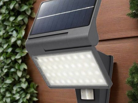 4.2w LED Solar Wall Light in Black w  Sensor Fashion