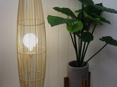 Matram Rattan Cane Floor Lamp in Natural Online Hot Sale