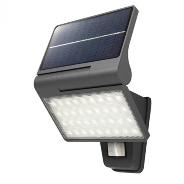 4.2w LED Solar Wall Light in Black w  Sensor Fashion