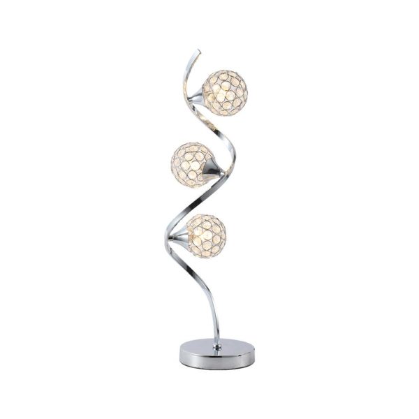 Hazel Chrome & Crystal Table Lamp - 600mm High, PL0074 on Sale